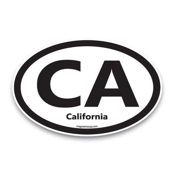 Magnet Me Up CA California US State Oval Magnet Decal, 4x6 In, Vinyl Automotive Magnet