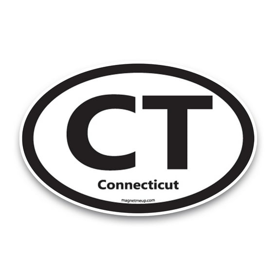 Magnet Me Up CT Connecticut US State Oval Magnet Decal, 4x6 In, Vinyl Automotive Magnet