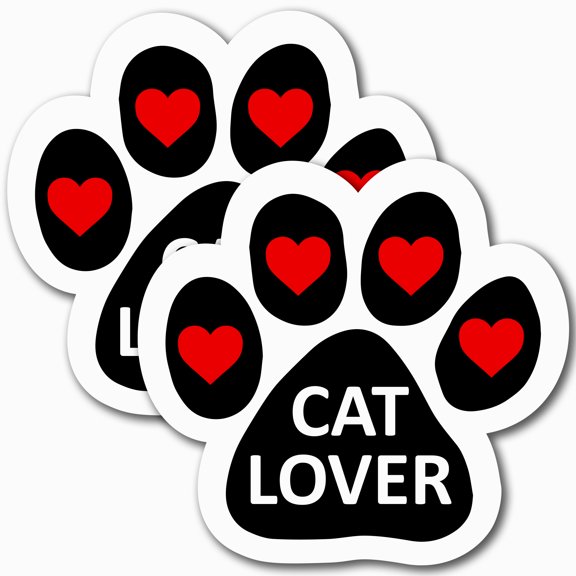 Magnet Me Up Cat Lover Pawprint Magnet Decal 5 Inch, 2 Pack Heavy Duty Accessory