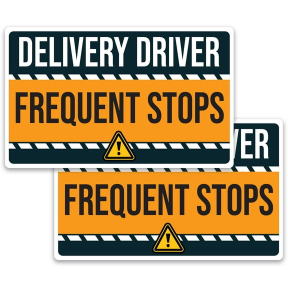 Magnet Me Up Caution Frequent Stops Delivery Driver Magnet Decal, 2PK, 5x8"