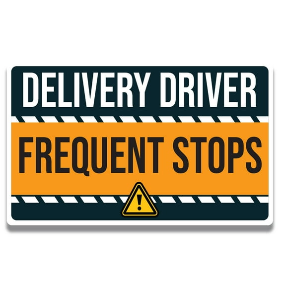 Magnet Me Up Caution Frequent Stops Delivery Driver Magnet Decal, 5x8 inch