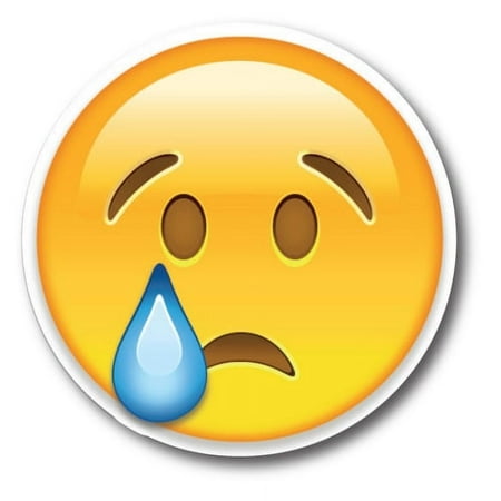 Magnet Me Up Crying Emoticon Magnet Decal, 5 Inch Round, Cute Self-Expression Decorative Magnet