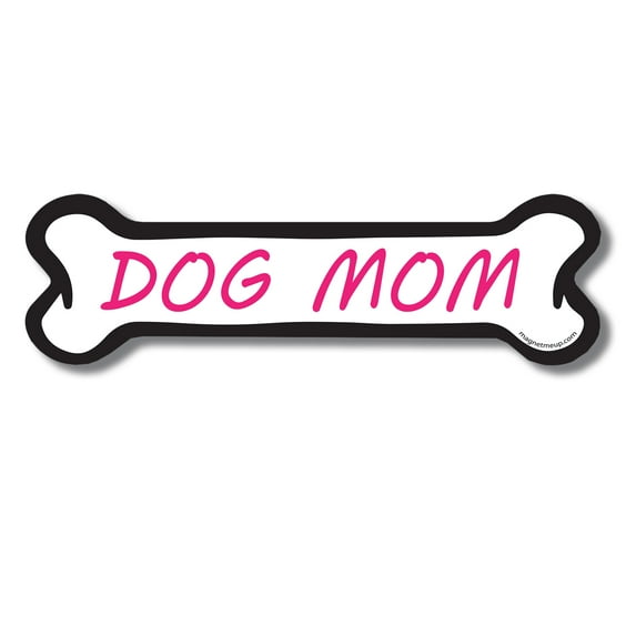 Magnet Me Up Dog Mom Pink Dog Bone Magnet Decal, 2x7 In, Vinyl Automotive Magnet