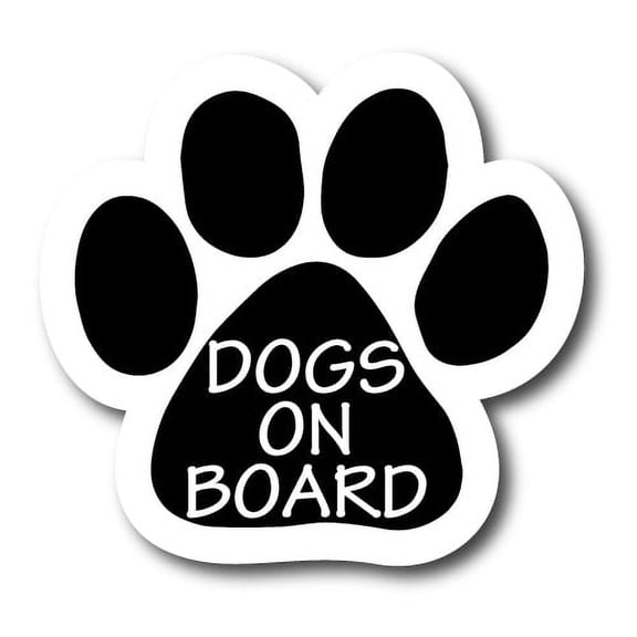 Magnet Me Up Dogs on Board Bold Pawprint Magnet Decal, 5 Inch, Vinyl Automotive Magnet