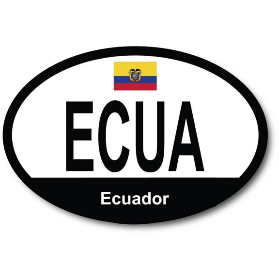 Magnet Me Up ECUA Ecuador Country Code Car Magnet Decal, 4x6 inches, Oval