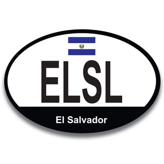 Magnet Me Up ELSL El Salvador Country Code Car Magnet Decal, 4x6 Inches Oval