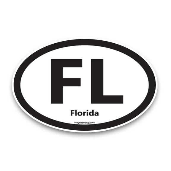 Magnet Me Up FL Florida US State Oval Magnet Decal, 4x6 In, Vinyl Automotive Magnet