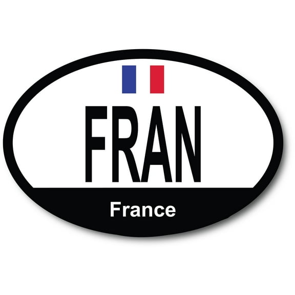 Magnet Me Up Fran France Country Code Car Magnet Decal, 4x6 Inches Oval Magnet