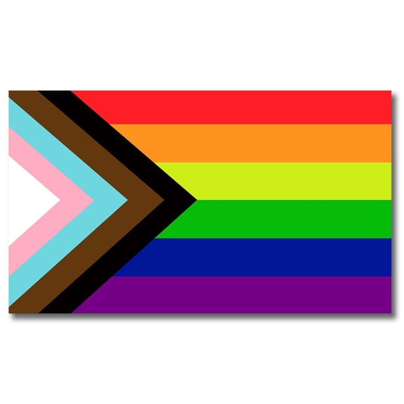 Magnet Me Up Gay Pride Progress Pride Rainbow Flag Car Magnet 7x12 inches