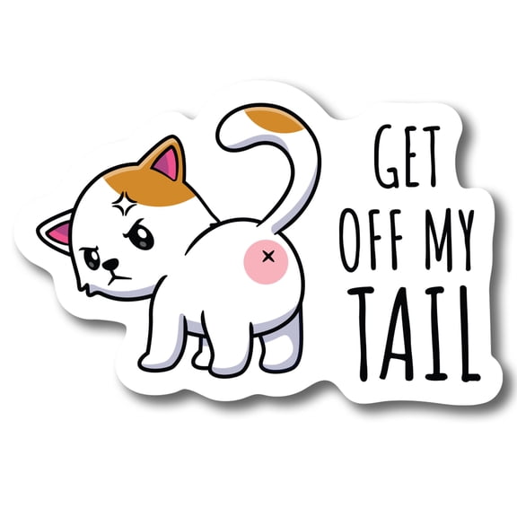Magnet Me Up Get Off My Tail Cat Magnet Decal, No Tailgating, 6x4 Inch, Funny Cute Joke Gag Gift, Vehicle Safety, Automotive Magnet for Car
