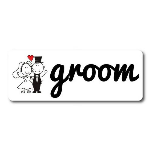 Magnet Me Up Groom Vinyl Automotive Magnet Decal, 3x8 Inches