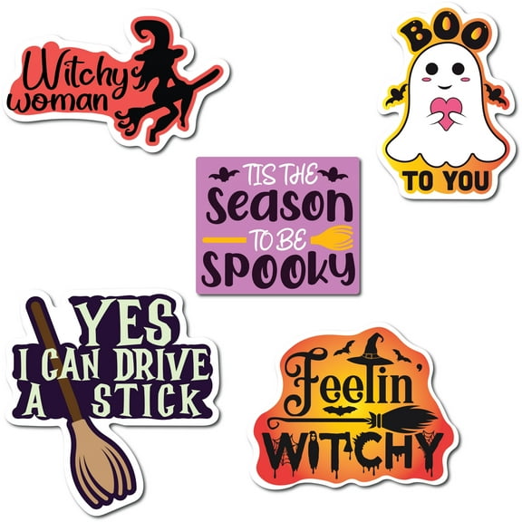 Magnet Me Up Happy Halloween Funny Assorted Holiday Magnet Decal, 6 Pack, 5 inch