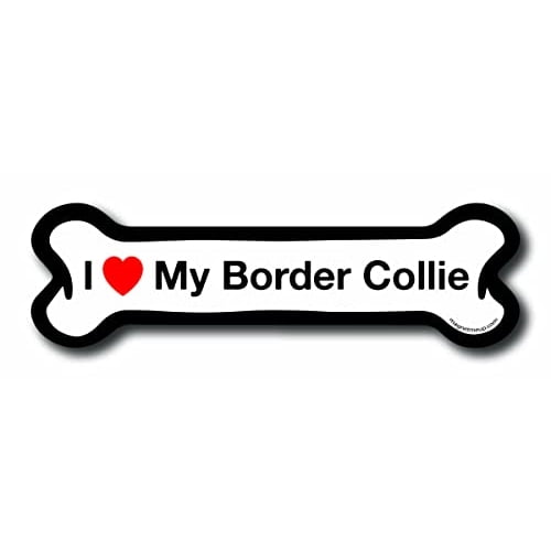 Magnet Me Up I Love My Border Collie Dog Bone Magnet Decal, 2x7 In, Vinyl Automotive Magnet