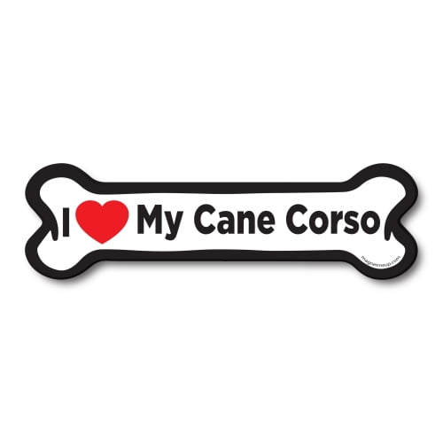Magnet Me Up I Love My Cane Corso Dog Bone Magnet Decal, 2x7 In, Vinyl Automotive Magnet