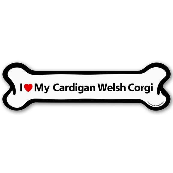 Magnet Me Up I Love My Cardigan Welsh Corgi - 2x7 Inches Bone Shaped Car Magnet