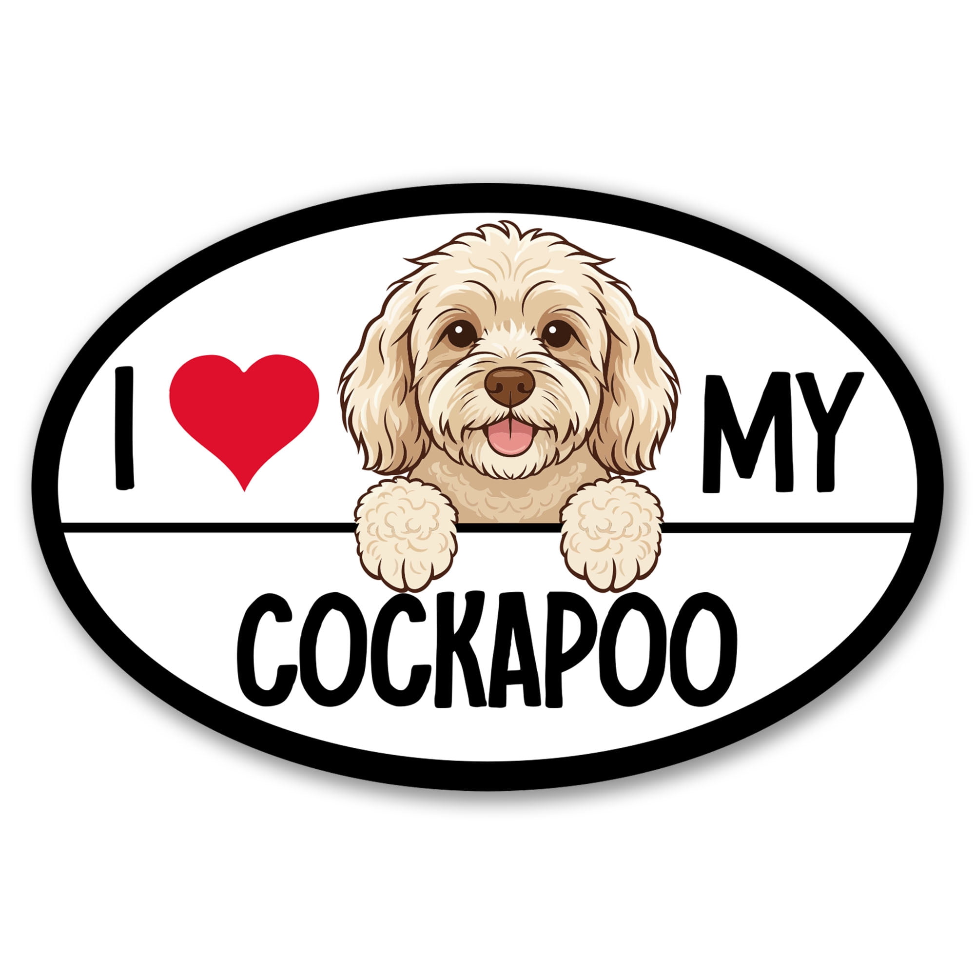Cockapoo Magnet Magnet Me Up I Love My Cockapoo Magnetic Decal 4x6 Inches Oval Shaped ...