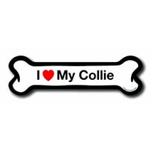 Magnet Me Up I Love My Collie Dog Bone Magnet Decal, 2x7 In, Vinyl Automotive Magnet