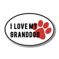 thumbnail image 1 of Magnet Me Up I Love My GrandDog Black and White with Red Paw Print Oval Magnet Decal, 4x6 In, Vinyl Automotive Magnet, 1 of 3