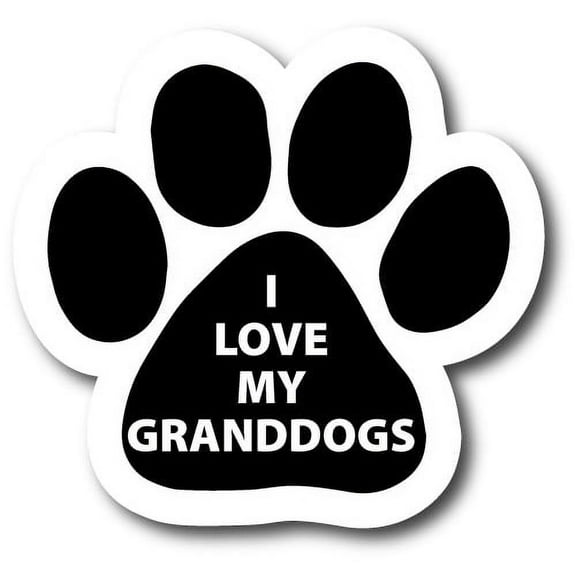 Magnet Me Up I Love My Granddogs Pawprint Magnet Decal, 5 Inch, Vinyl Automotive Magnet
