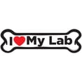 thumbnail image 1 of Magnet Me Up I Love My Lab Dog Bone Magnet Decal, 2x7 In, Vinyl Automotive Magnet, 1 of 7