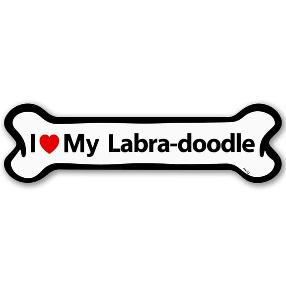 Magnet Me Up I Love My Labra-Doodle 2x7 Inches Bone Magnetic Decal, Made in USA