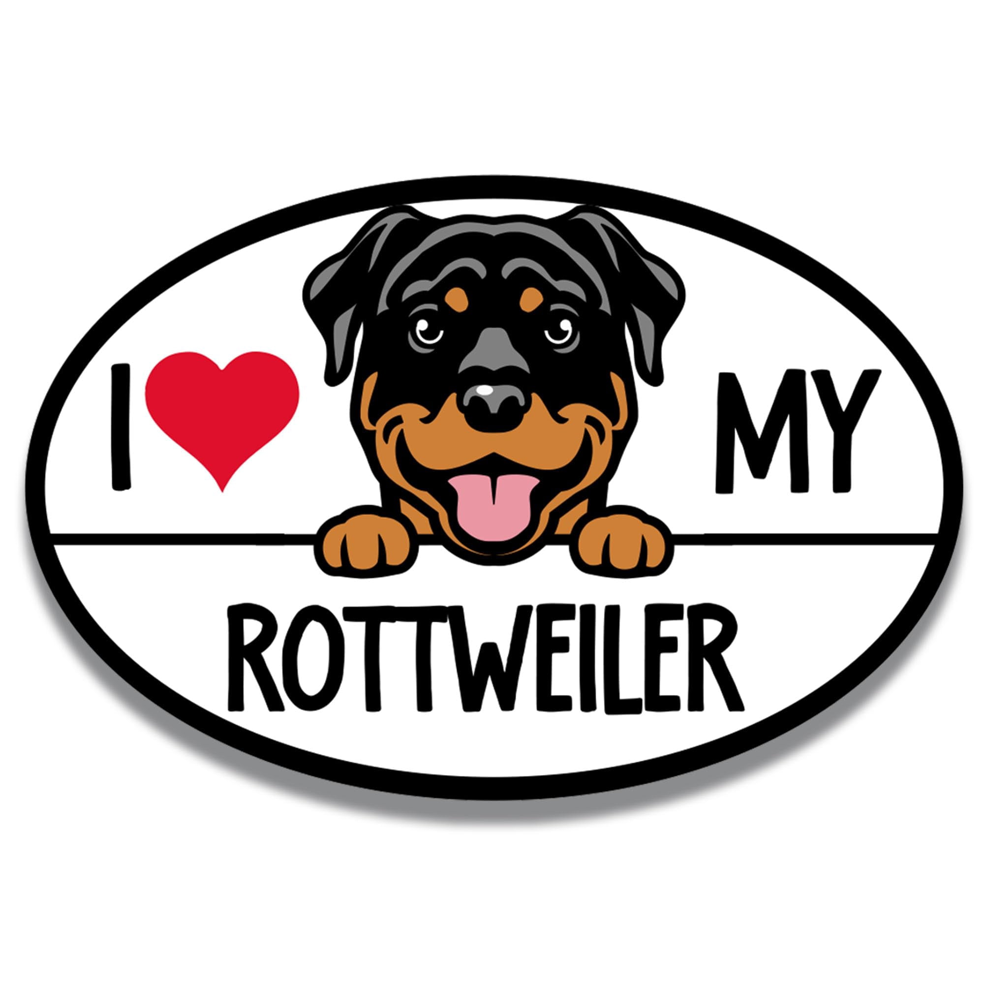 "I Love My Boxer" Paw Print Car Magnet - Decorative Auto Decal For Car, Truck, Fridge