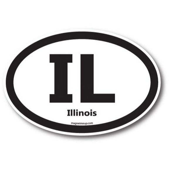 Magnet Me Up IL Illinois US State Oval Magnet Decal, 4x6 In, Vinyl Automotive Magnet