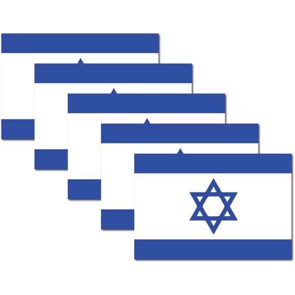 Magnet Me Up Israel Israeli Flag Magnet Decal, 4x6 Inches, 5 Pack, BLU and WHT