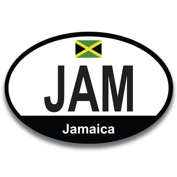 Magnet Me Up JAM Jamaica Country Code Car Magnet Decal, 4x6 Inches Oval