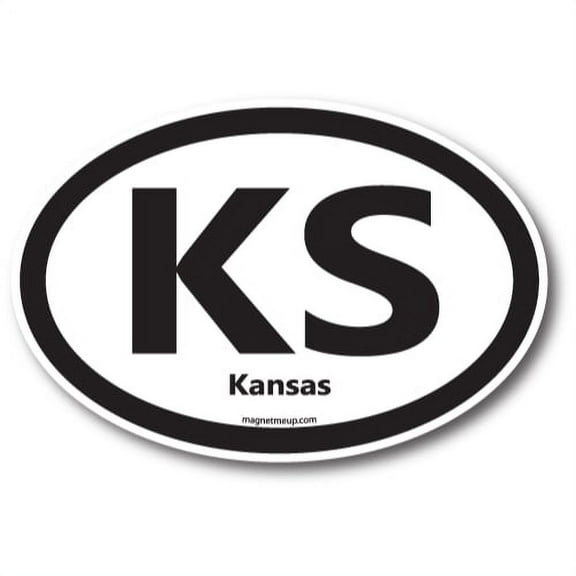 Magnet Me Up KS Kansas US State Oval Magnet Decal, 4x6 In, Vinyl Automotive Magnet