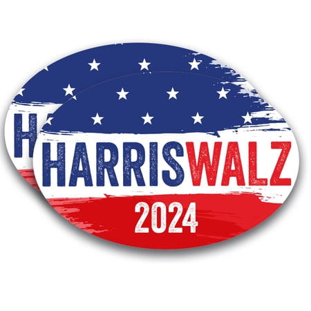 Magnet Me Up Kamala Harris Waltz 2024 Election Magnet, 4x6 Inch Oval, 2 Pack