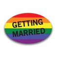 thumbnail image 1 of Magnet Me Up LGBT Getting Married Oval Magnet Decal, 4x6 In, Vinyl Automotive Magnet, 1 of 7