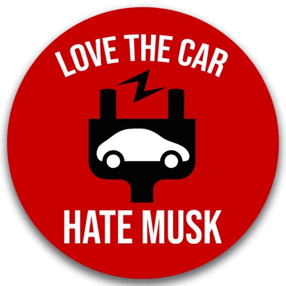 Magnet Me Up Love The Car, Hate Musk Magnet – 5", Funny Car Magnet Decal