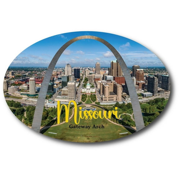 Magnet Me Up Missouri Gateway Arch St. Louis Scenic Oval Magnet Decal, 4x6 inch