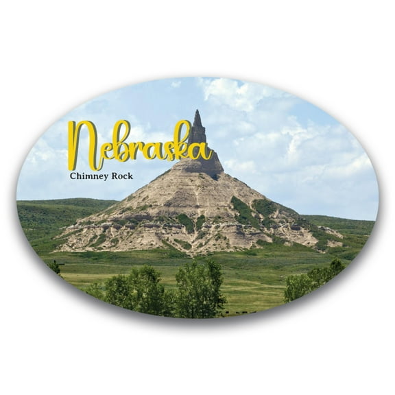 Magnet Me Up Nebraska Chimney Rock State Scenic Oval Magnet Decal, 4x6 inch, Automotive Magnet for Car, Great Gift or Souvenir for Nature
