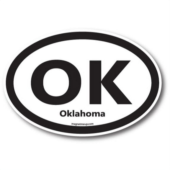 Magnet Me Up OK Oklahoma US State Oval Magnet Decal, 4x6 In, Vinyl Automotive Magnet