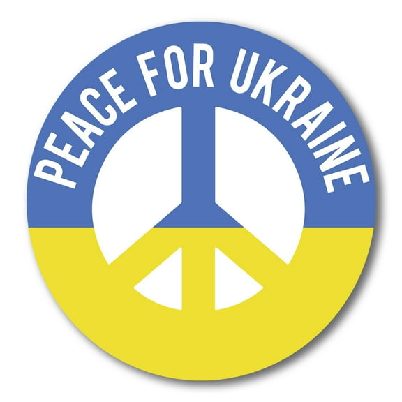 Magnet Me Up Peace For Ukraine Option 2 Magnet Decal, 5 Inch Round, Vinyl Automotive Magnet