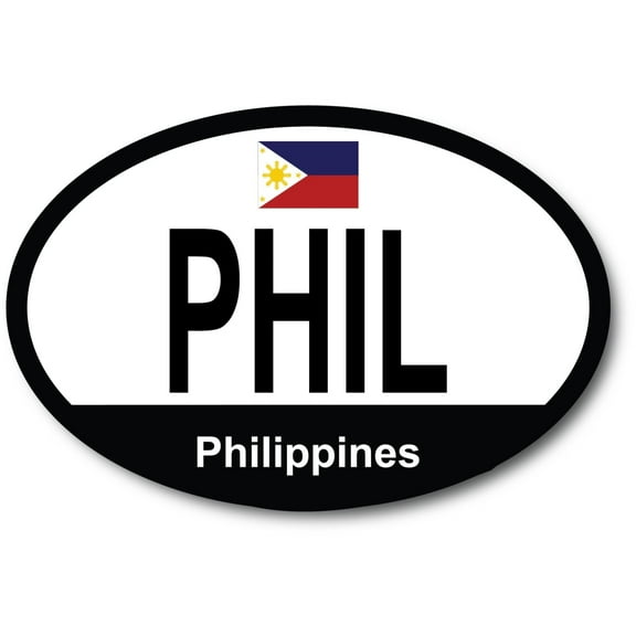 Magnet Me Up Phil Philippines Country Code Car Magnet Decal, 4x6 inches Oval