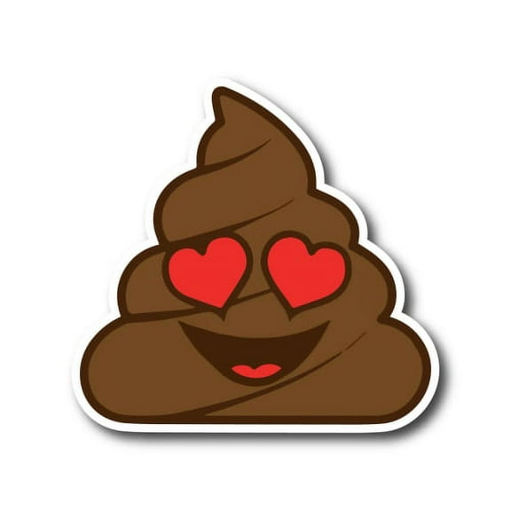 Magnet Me Up Poop Emoticon With Heart Eyes Magnet Decal, Cute Self-Expression Decorative Magnet