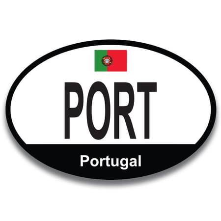 Magnet Me Up Port Portugal Country Code Car Magnet Decal, 4x6 Inches Oval