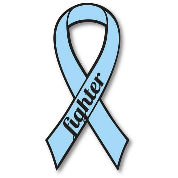Magnet Me Up Prostate Cancer Fighter Aqua Ribbon Magnet Decal, 3.5z7 In, Vinyl Automotive Magnet