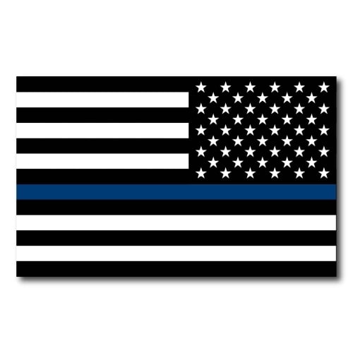 Magnet Me Up Reverse Thin Blue Line American Flag Vinyl Magnet Decal, 5x8 Inches