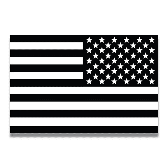 Magnet Me Up Reversed Black and White American Flag Vinyl Magnet Decal, 4x6 Inches