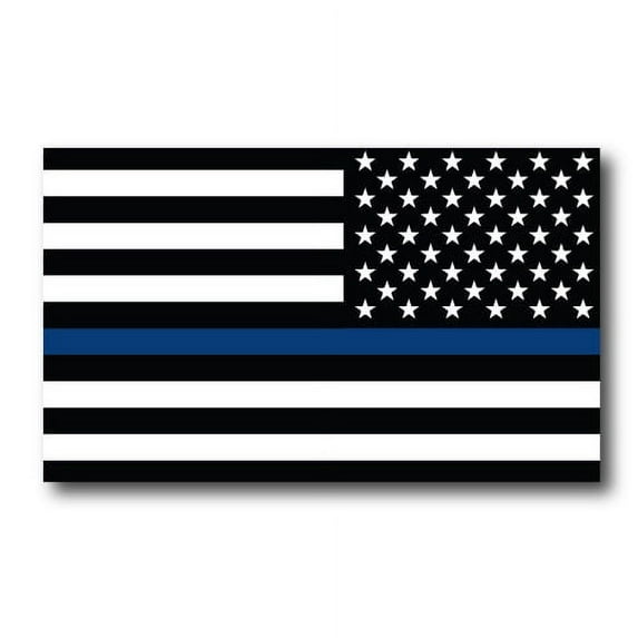 Magnet Me Up Reversed Thin Blue Line American Flag Vinyl Magnet, 3x5 in