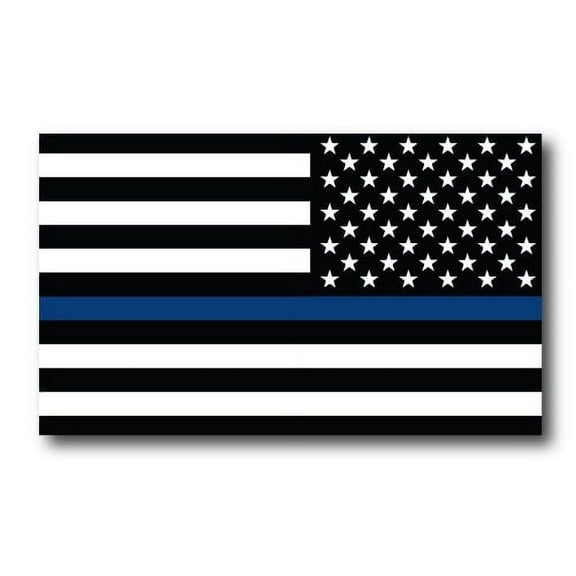 Magnet Me Up Reversed Thin Blue Line American Flag Vinyl Magnet, 3x5 in