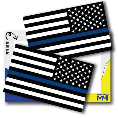Magnet Me Up Reversed Thin Blue Line Flag Decal Sticker 3x5"- Support Enforcement, Made in USA