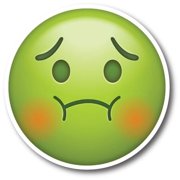 Magnet Me Up Sick Green Emoticon Magnet Decal, 5 Inch Round, Self-Expression