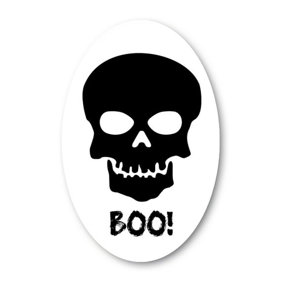 Magnet Me Up Skull Boo! Oval Magnet Decal, 4x6 In, Vinyl Automotive Magnet