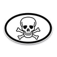 thumbnail image 1 of Magnet Me Up Skull and Crossbones Oval Magnet Decal, 4x6 In, Vinyl Automotive Magnet, 1 of 7
