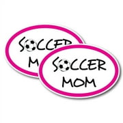 Magnet Me Up Soccer Mom Sports Pink Oval Magnet Decal, 4x6 In, Vinyl Automotive Magnet, 2 PK